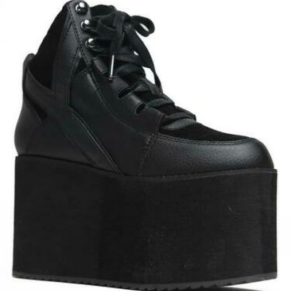 YRU Qozmo Hi 2 Black Adult Womens Platform Shoe - Picture 4 of 8